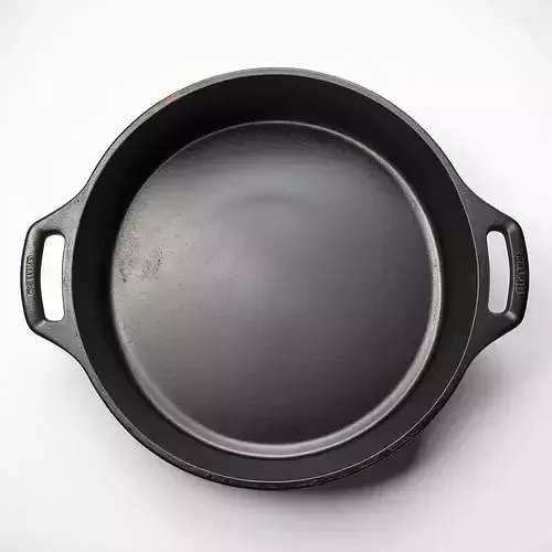 Realistic Cast Iron Cooking Pan 3D model