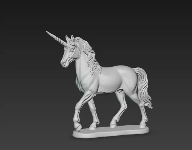 Black Unicorn Sculpture 3D Model Fantasy Decorative Figurine 3D print model