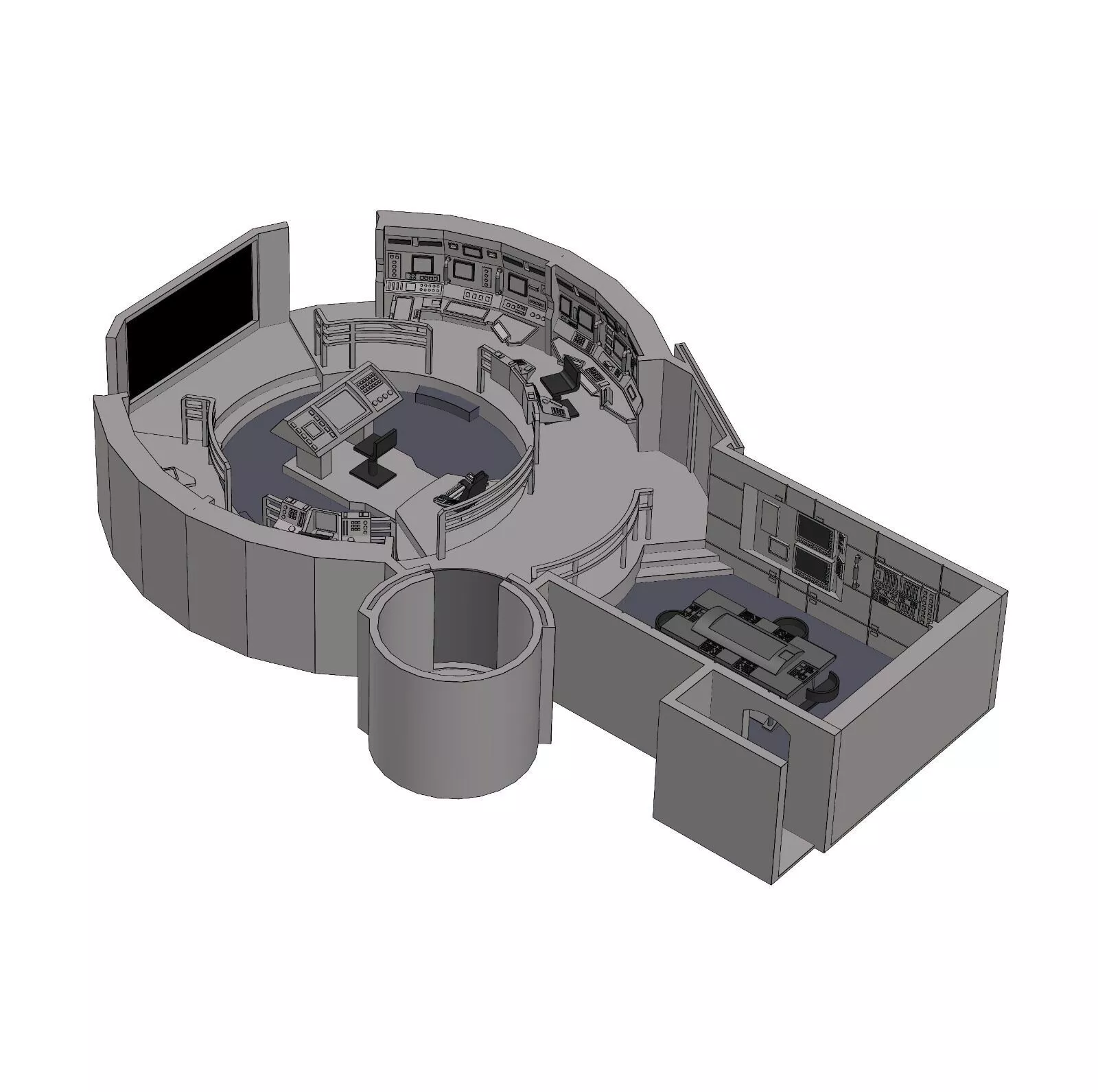 Custom USS Enterprise NX-01 Bridge with Plotting Room 3D print model