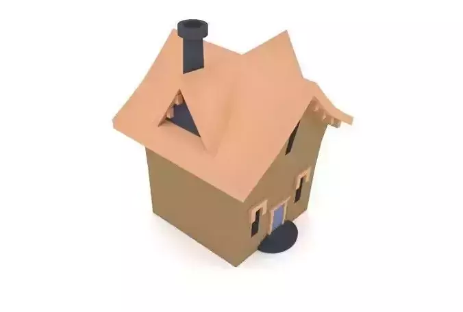 Cartoon House Low Poly