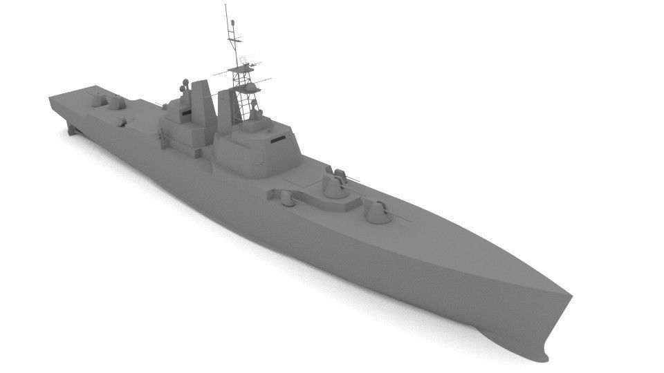 Battleship Simplified 3D model_2