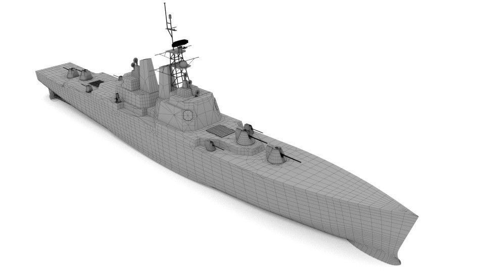 Battleship Simplified 3D model_3