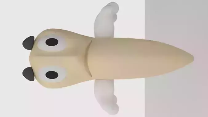 Cartoon worm Character 3D model