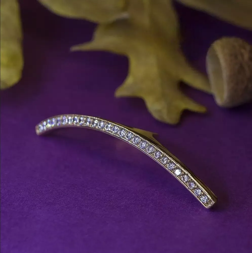 Arc ring with round diamonds 3D print model 3D print model