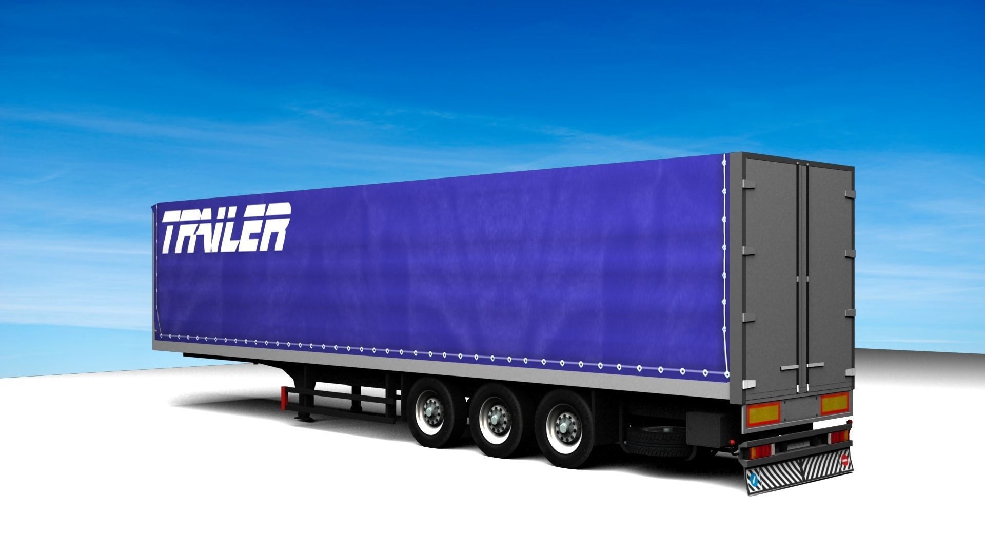 Trailer-semitrailer tyler semi trailer Low-poly 3D model_0
