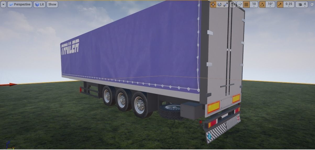 Trailer-semitrailer tyler semi trailer Low-poly 3D model_1