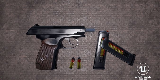 Makorov Pistol  Low-poly 3D model
