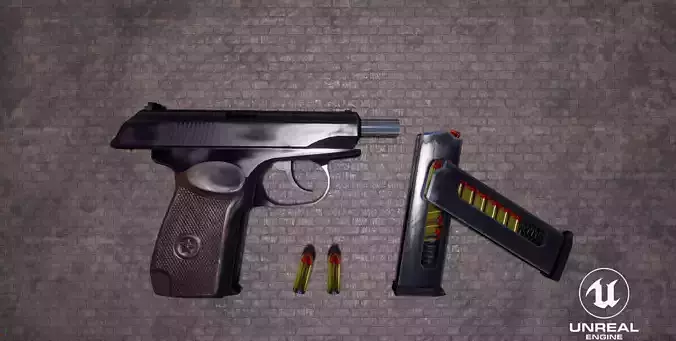 Makorov Pistol  Low-poly 3D model