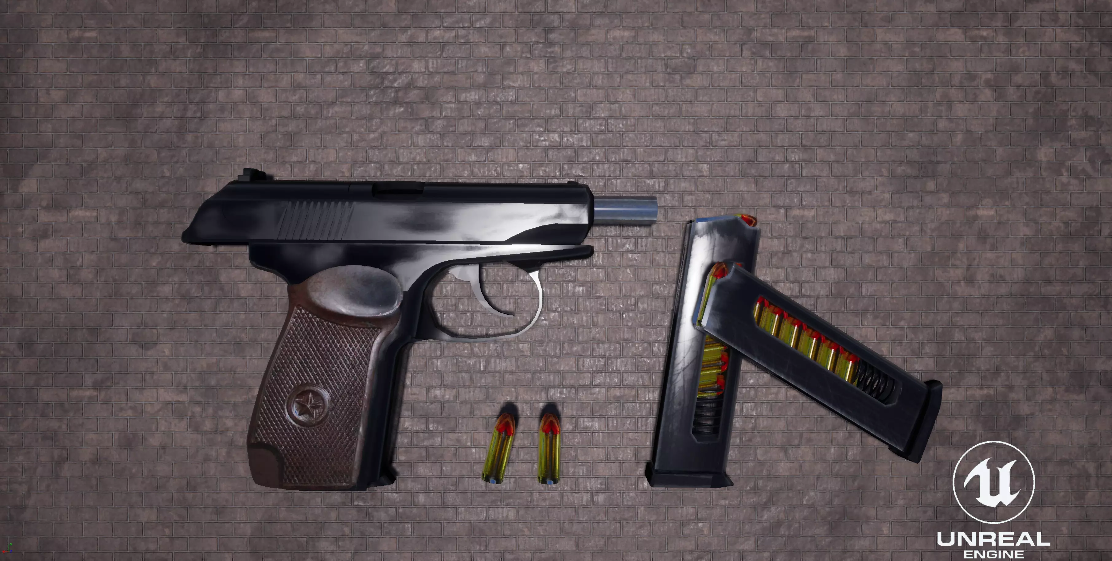 Makorov Pistol Low-poly 3D model_0