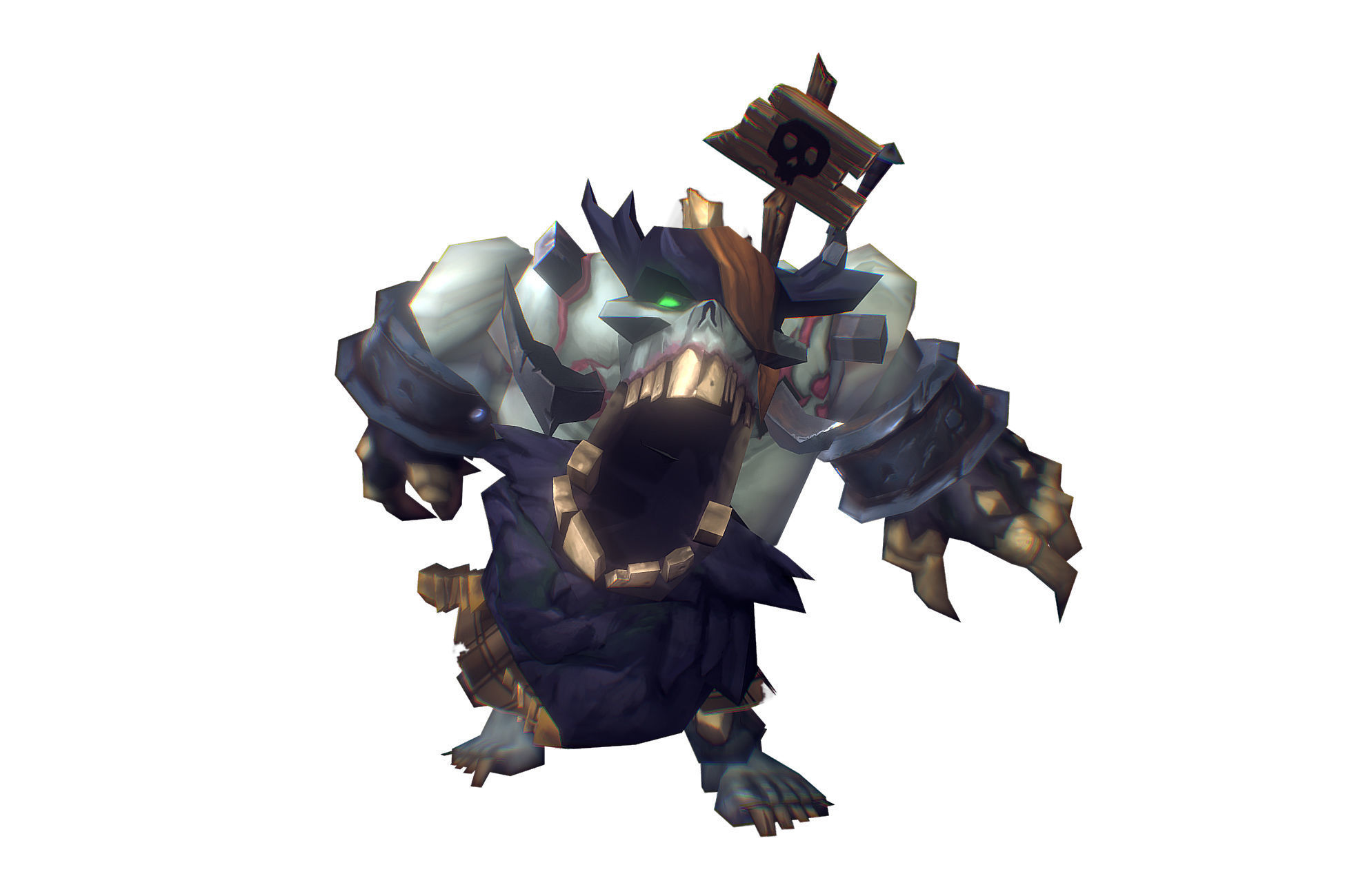 Zombie King - Low Poly Hand Painted Low-poly 3D model_8