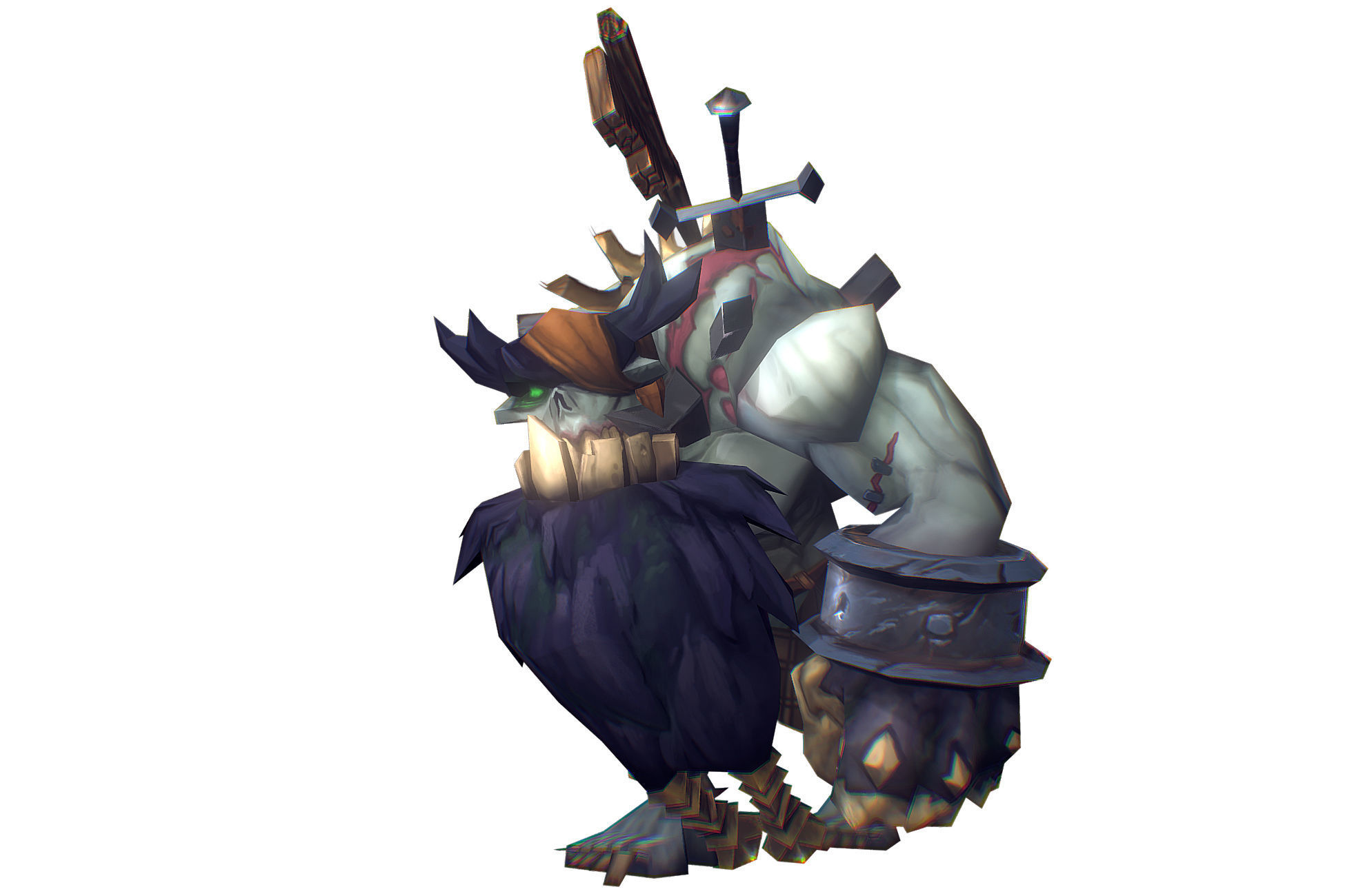 Zombie King - Low Poly Hand Painted Low-poly 3D model_5