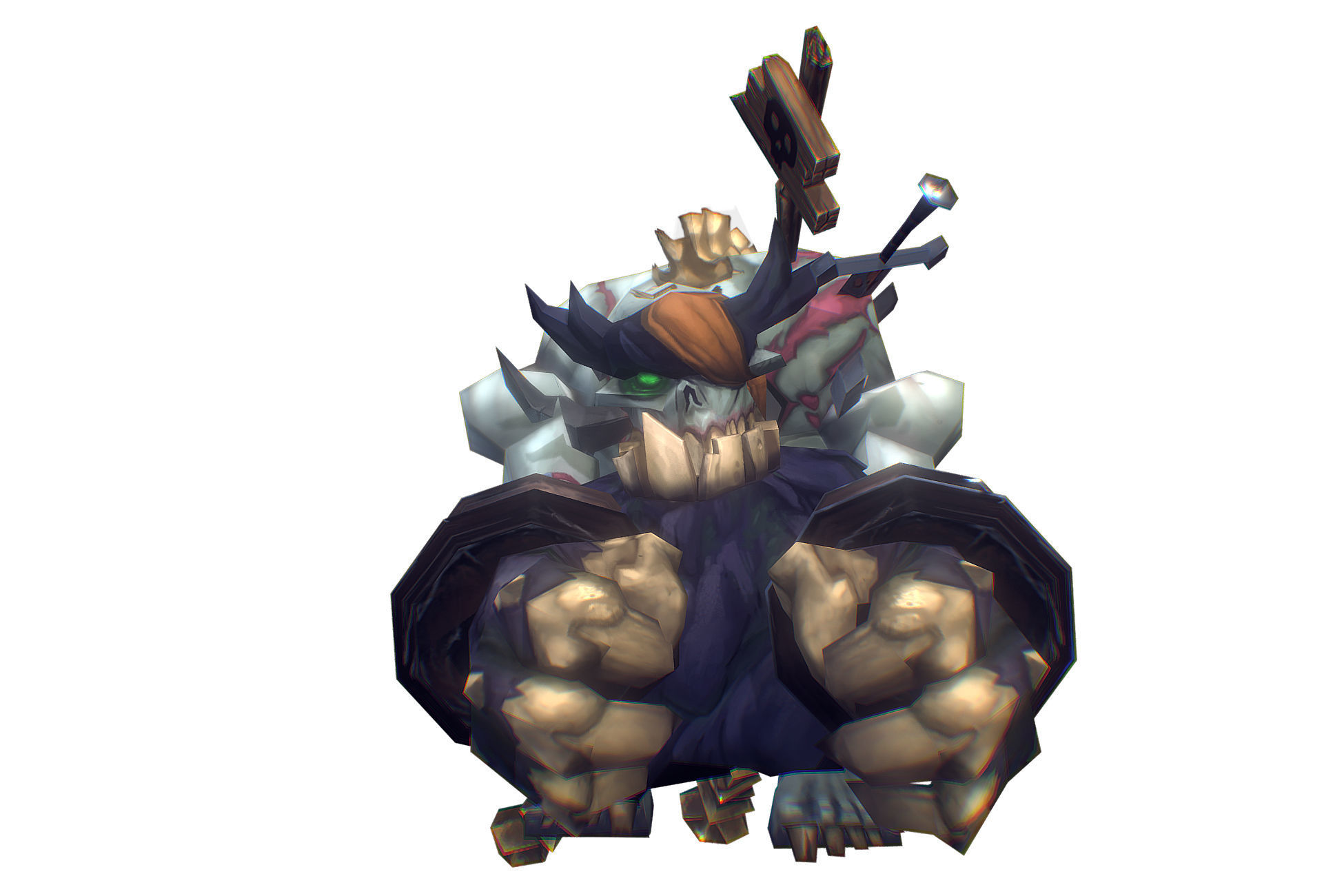 Zombie King - Low Poly Hand Painted Low-poly 3D model_6