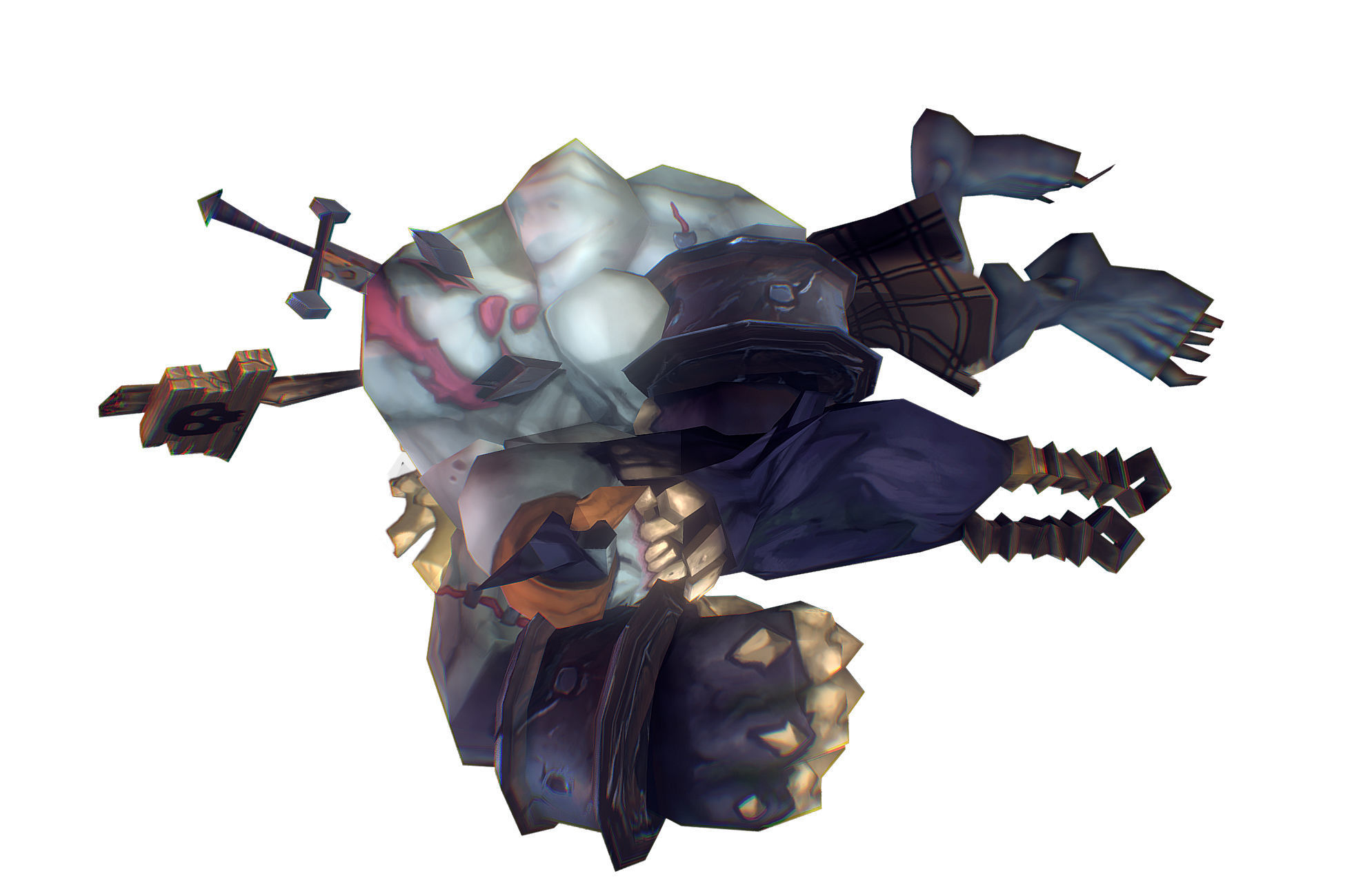 Zombie King - Low Poly Hand Painted Low-poly 3D model_7