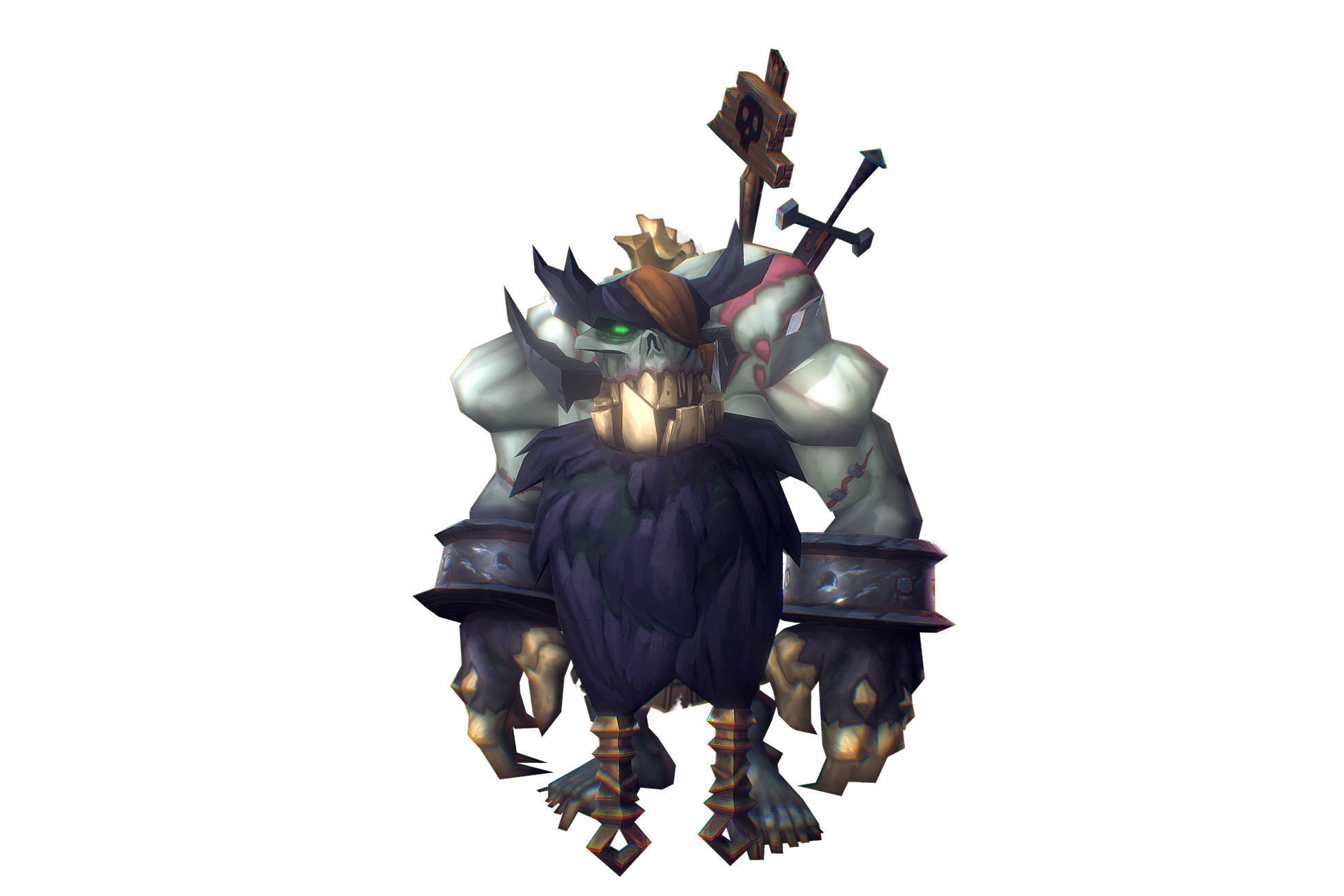 Zombie King - Low Poly Hand Painted Low-poly 3D model_1