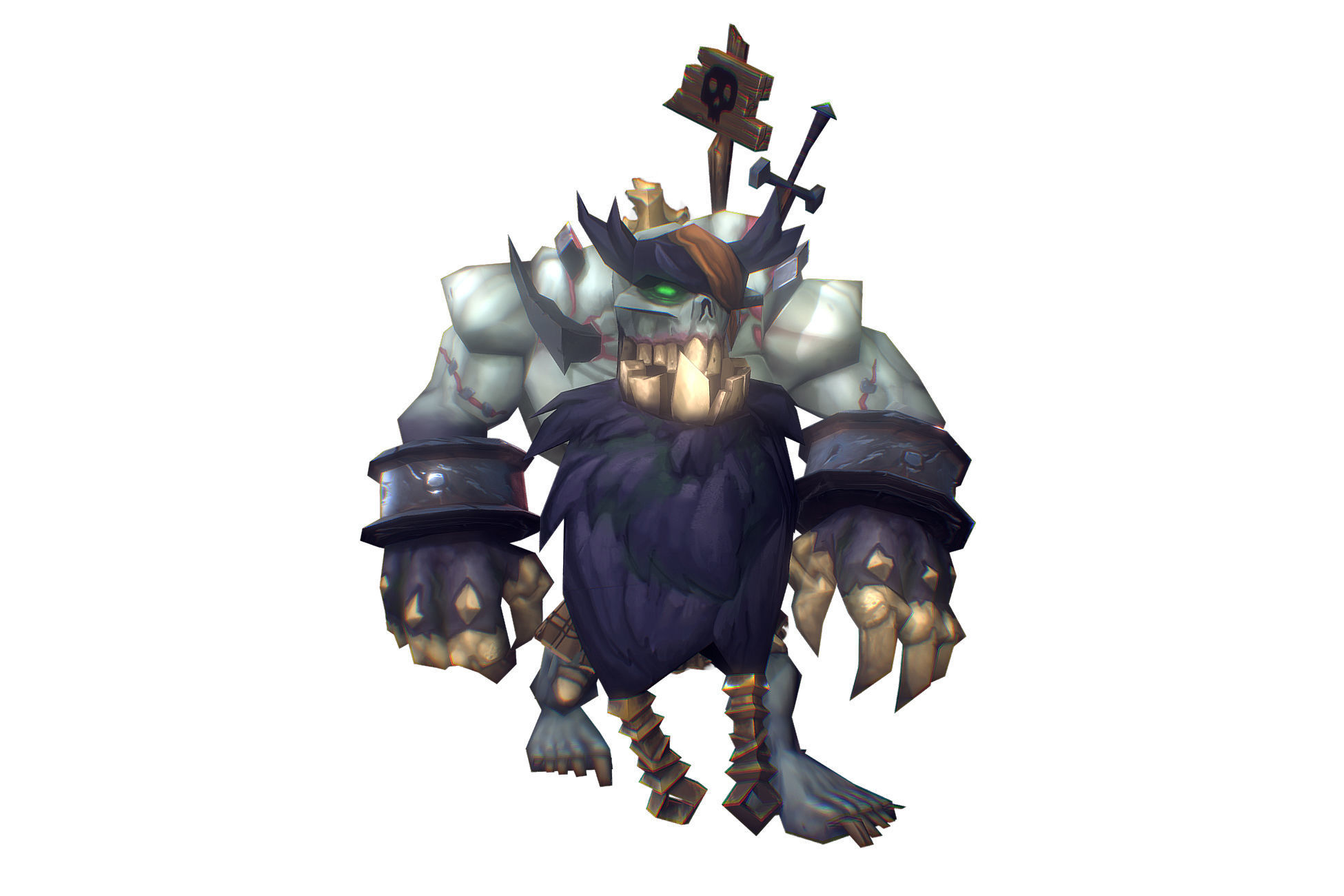 Zombie King - Low Poly Hand Painted Low-poly 3D model_9