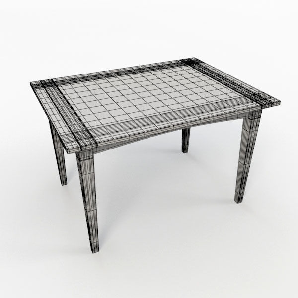 Table square dining 3D model_4