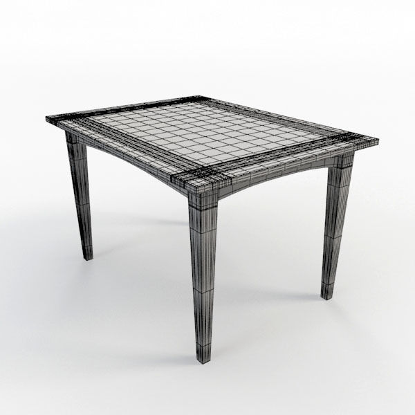 Table square dining 3D model_3