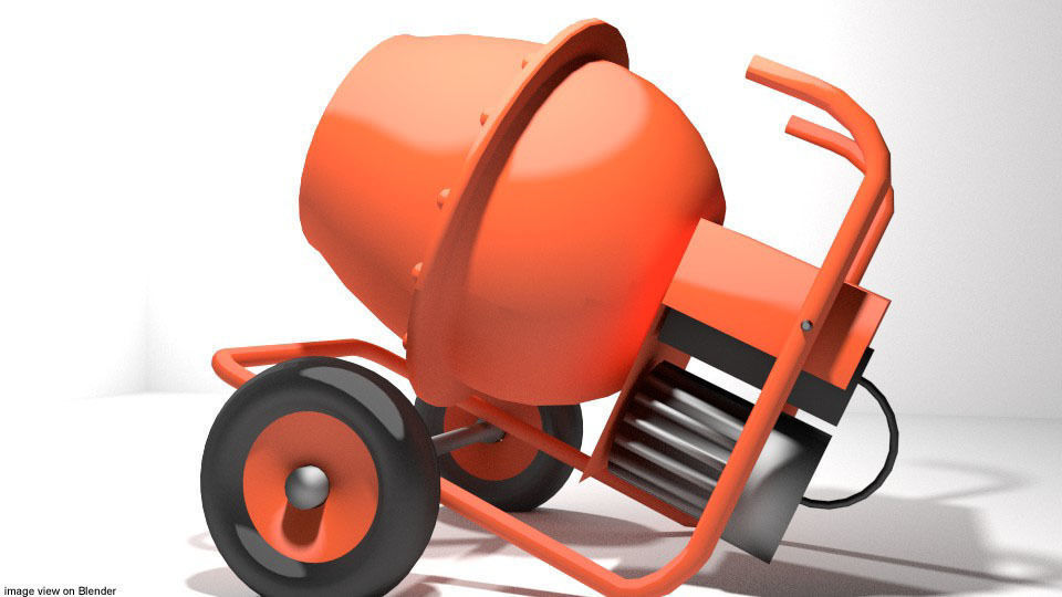 Concrete Mixer Machine - Type 2 3D model_2