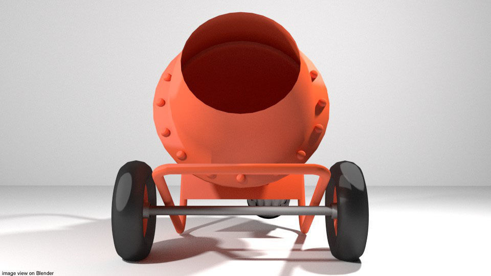 Concrete Mixer Machine - Type 2 3D model_1