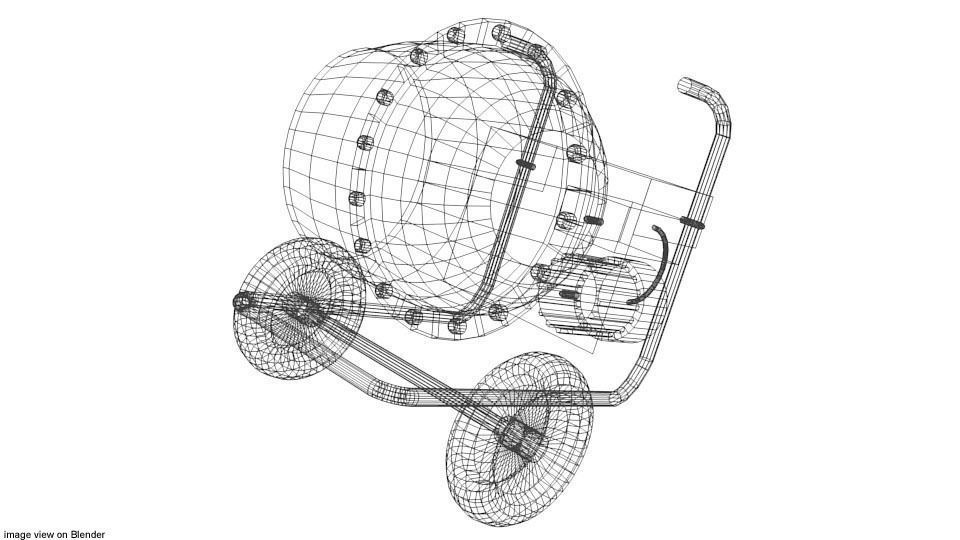 Concrete Mixer Machine - Type 2 3D model_3