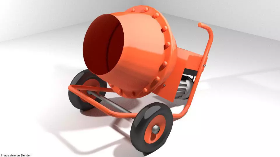 Concrete Mixer Machine - Type 2 3D model_0