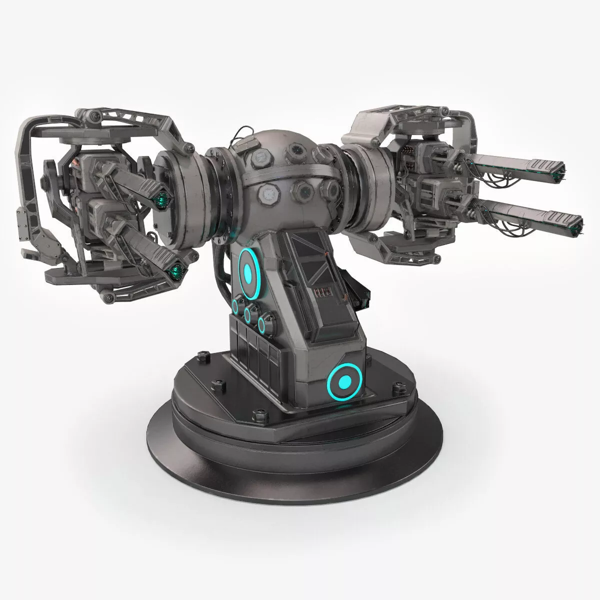 Plasma Turret Sci-Fi Low-poly 3D model