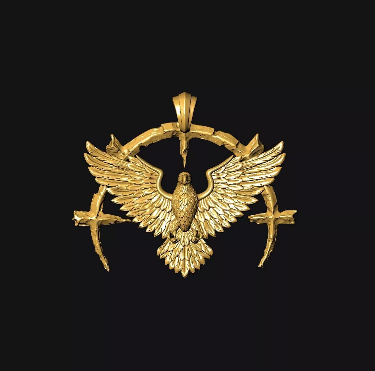 Gothic Sigil Eagle - one inch pendant Free 3D print model