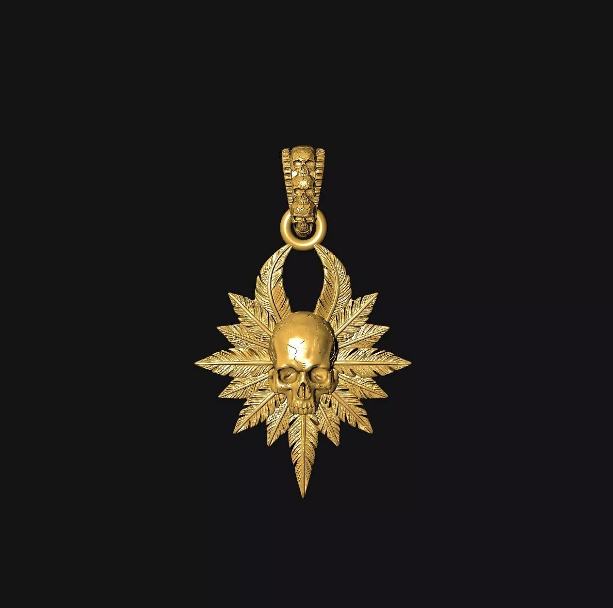 Infernal Skull - one inch pendant 3D print model