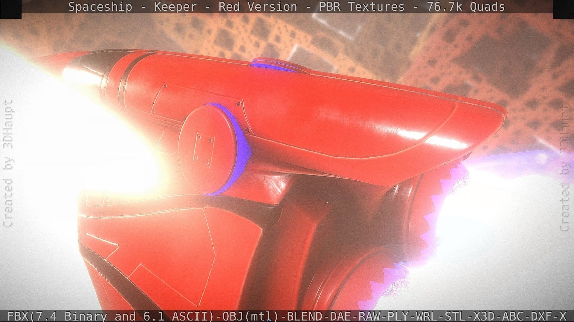 Spaceship - Keeper - Red Version 3D model_99