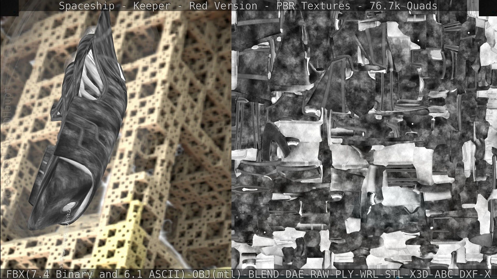 Spaceship - Keeper - Red Version 3D model_229