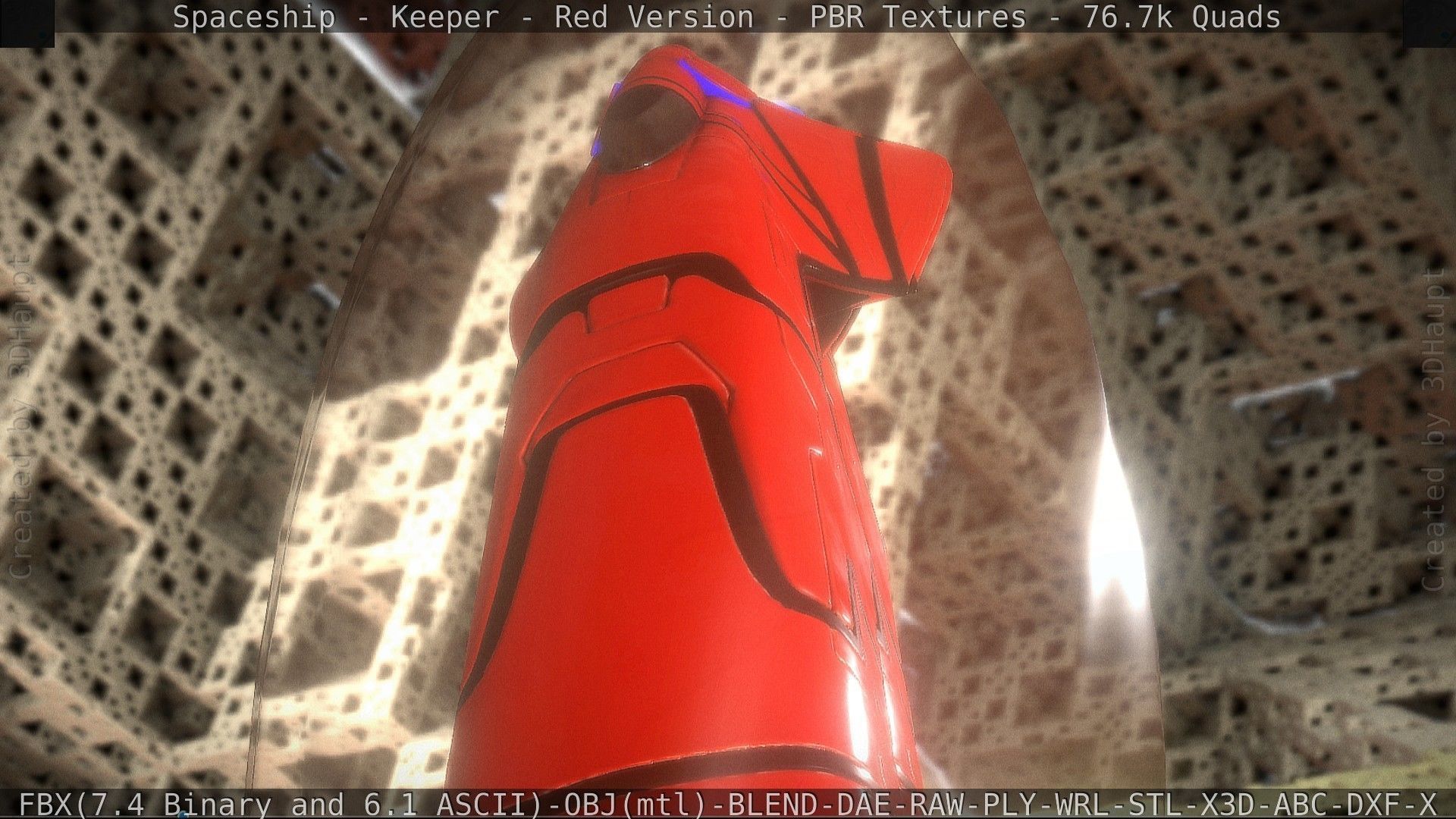 Spaceship - Keeper - Red Version 3D model_118