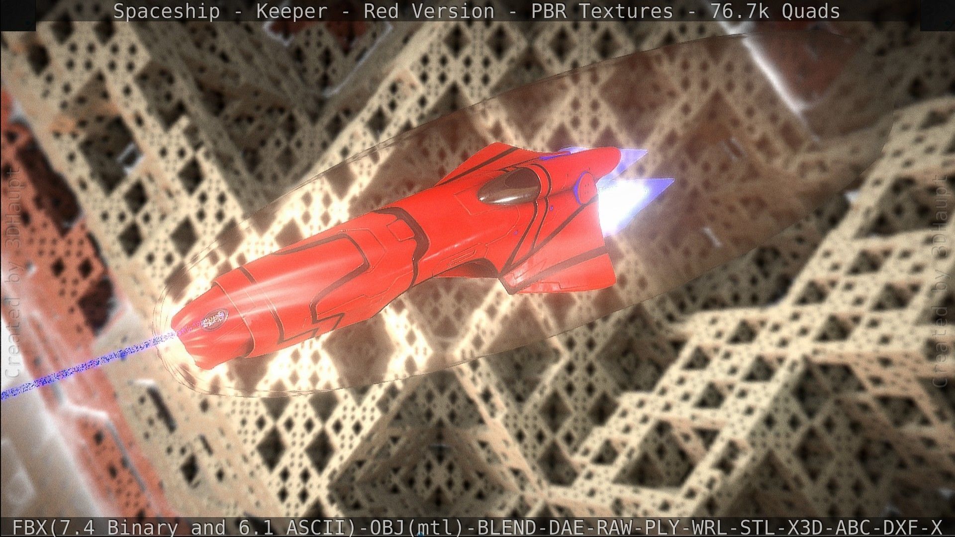 Spaceship - Keeper - Red Version 3D model_125