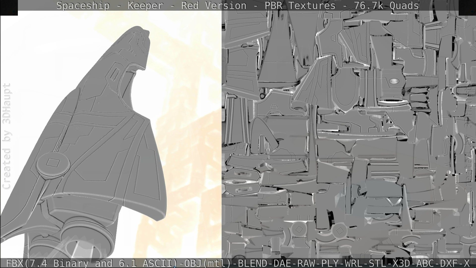 Spaceship - Keeper - Red Version 3D model_222