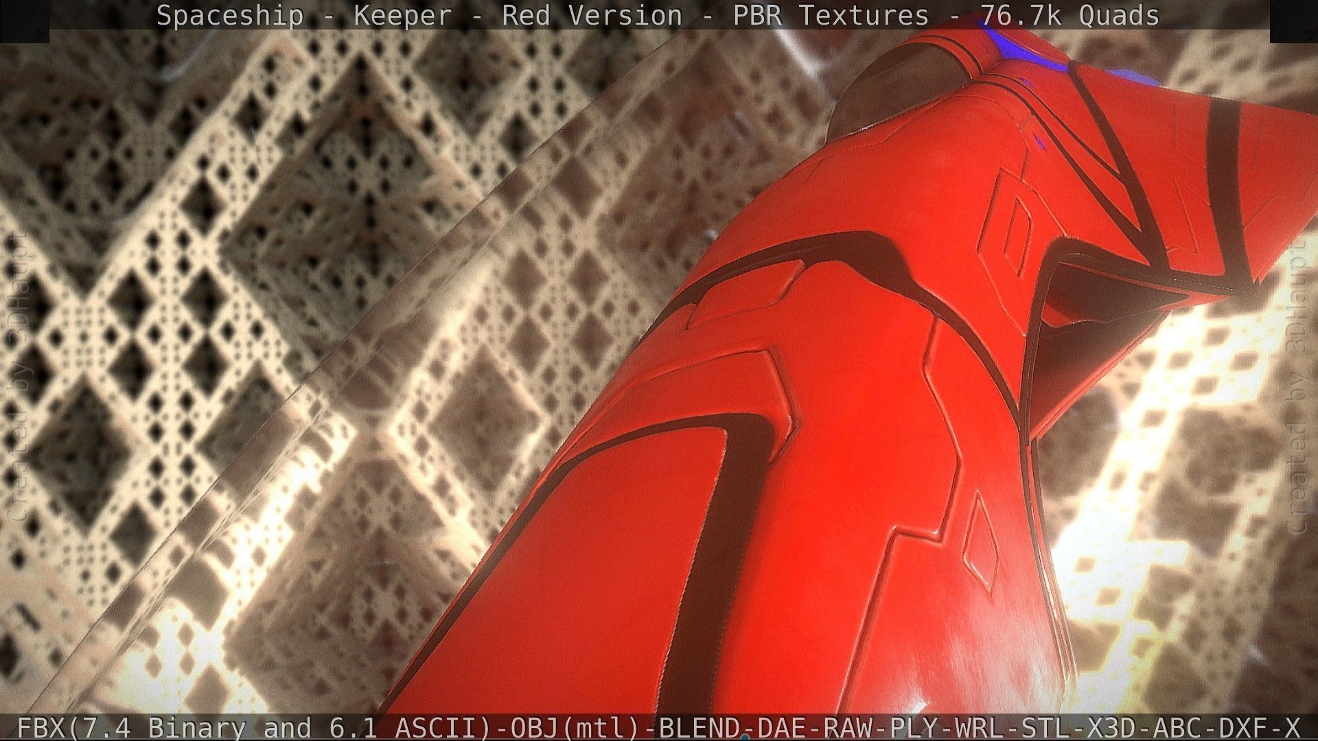 Spaceship - Keeper - Red Version 3D model_46