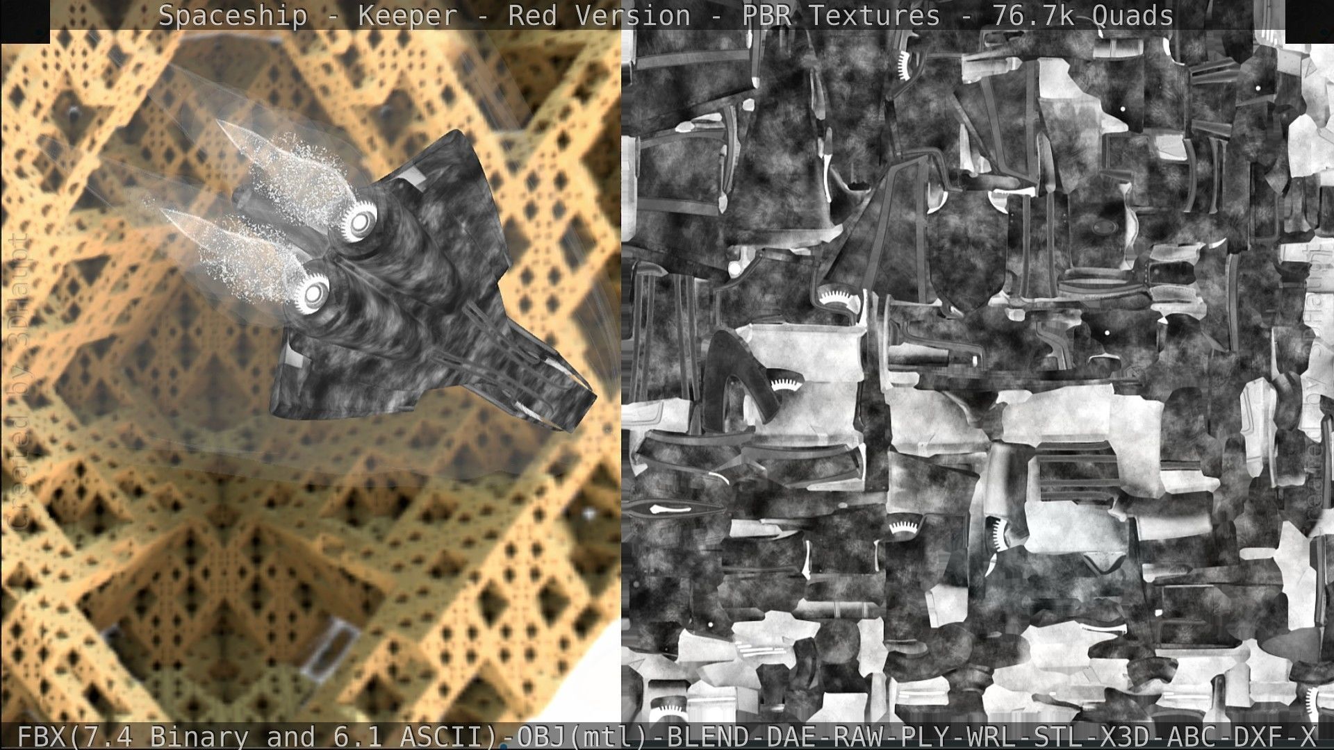 Spaceship - Keeper - Red Version 3D model_248