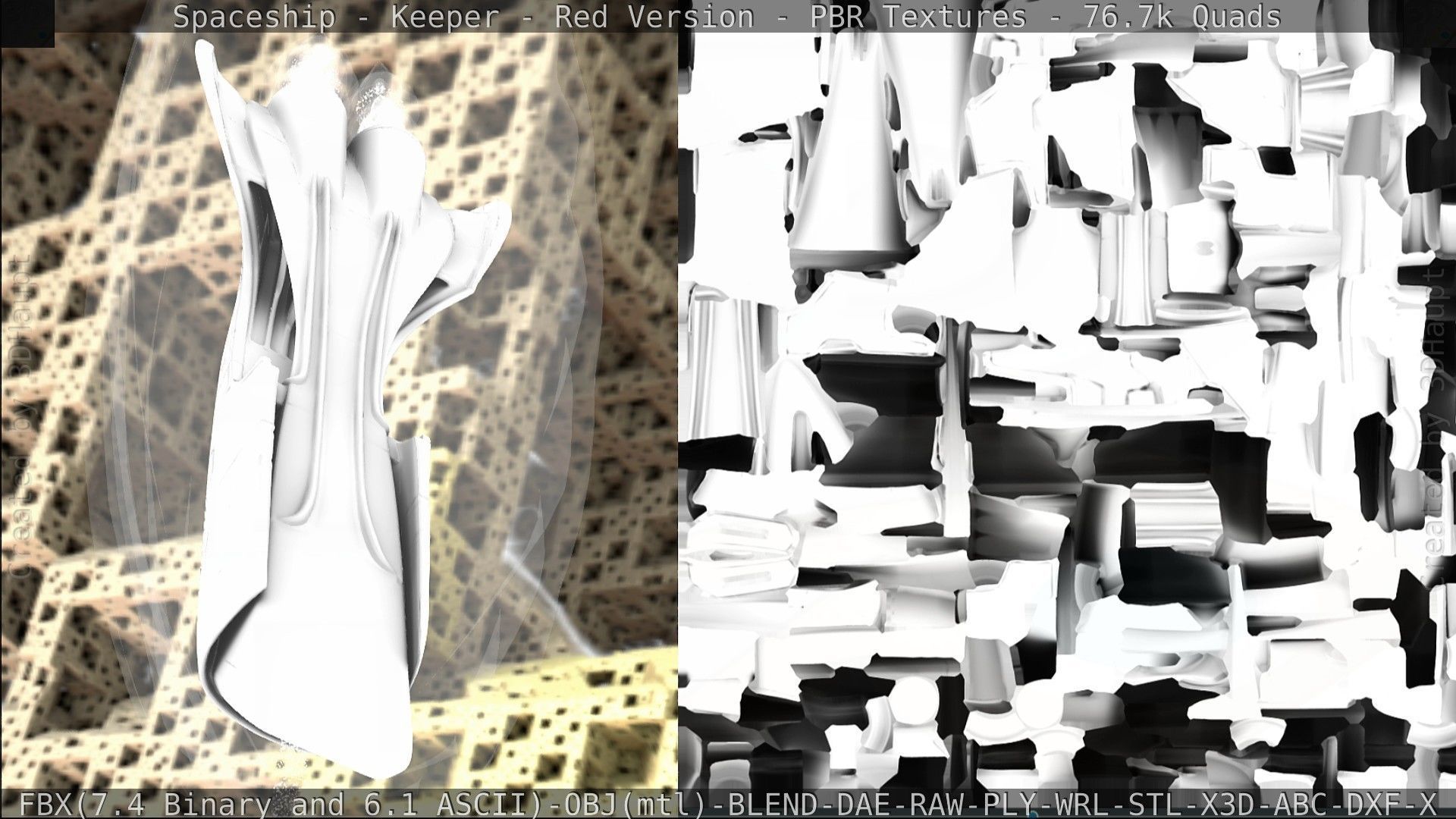 Spaceship - Keeper - Red Version 3D model_205