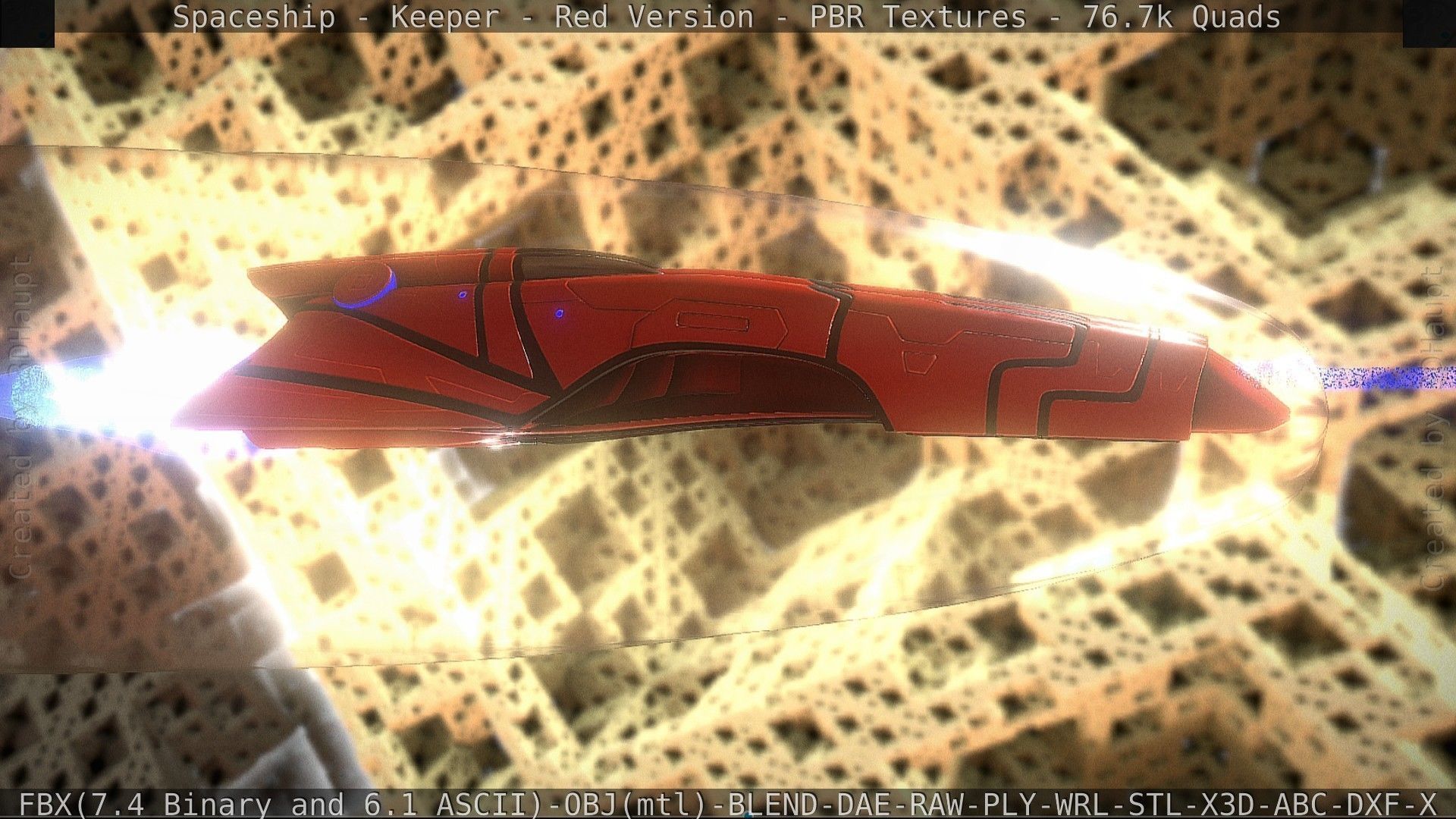 Spaceship - Keeper - Red Version 3D model_44