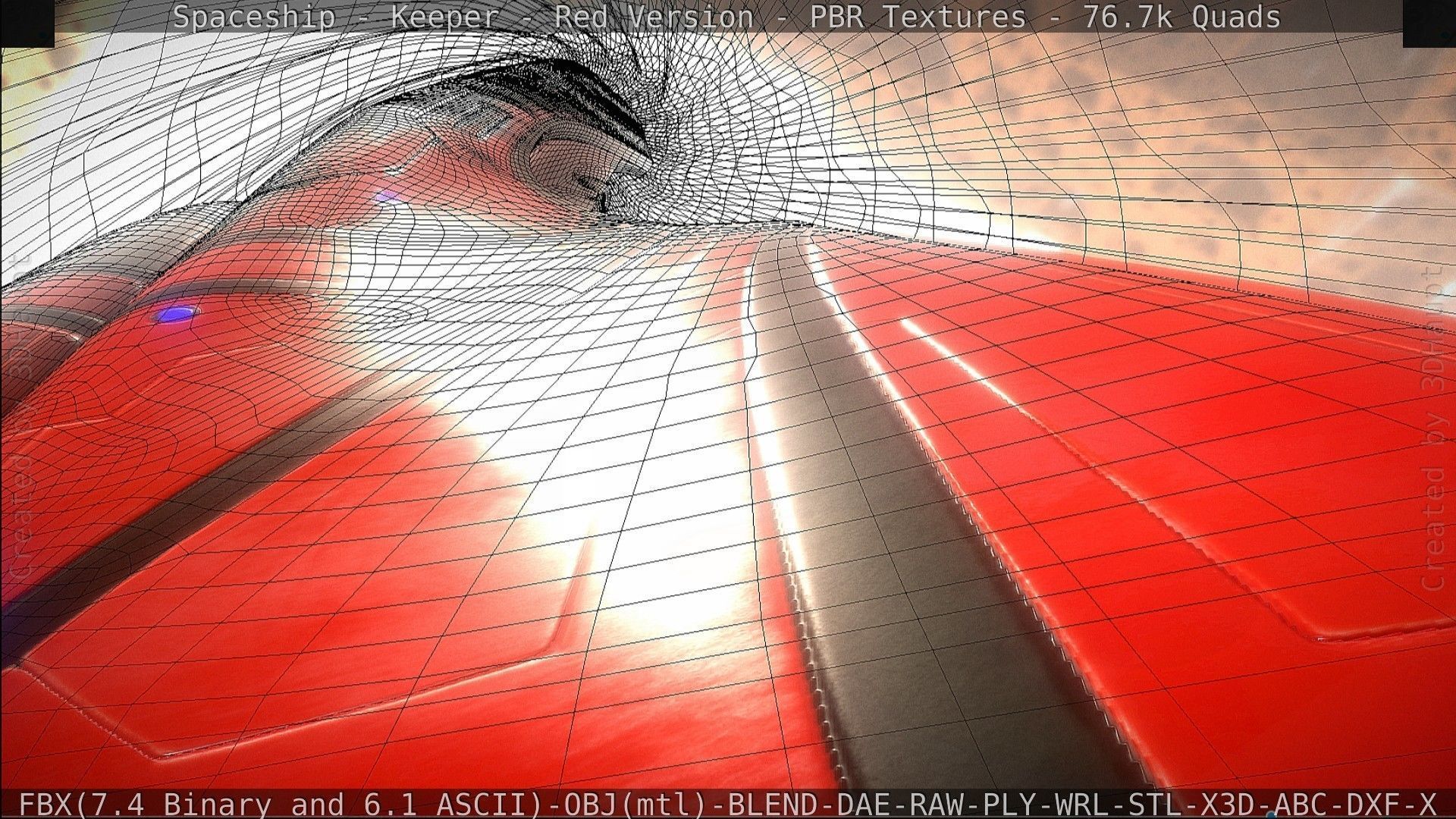 Spaceship - Keeper - Red Version 3D model_135