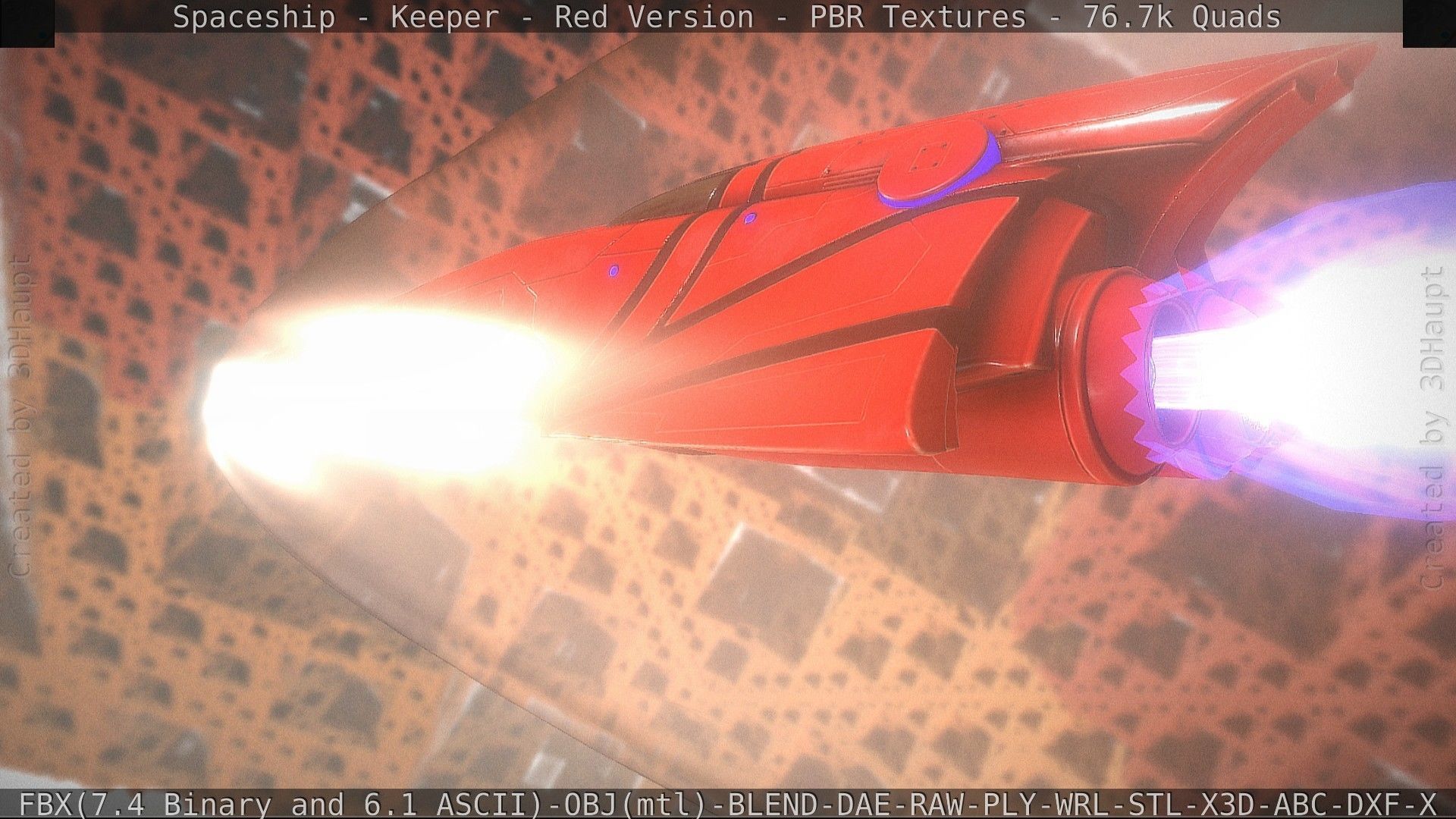 Spaceship - Keeper - Red Version 3D model_28