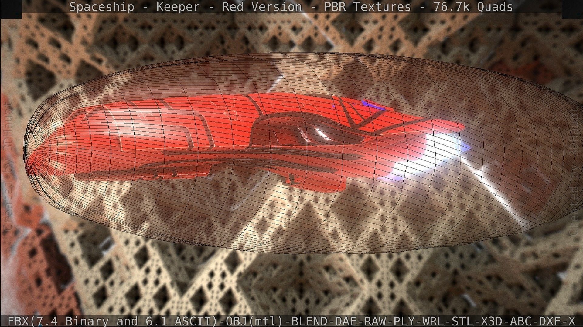 Spaceship - Keeper - Red Version 3D model_167