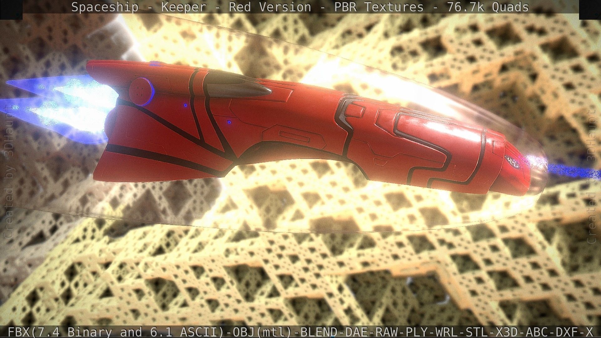 Spaceship - Keeper - Red Version 3D model_17