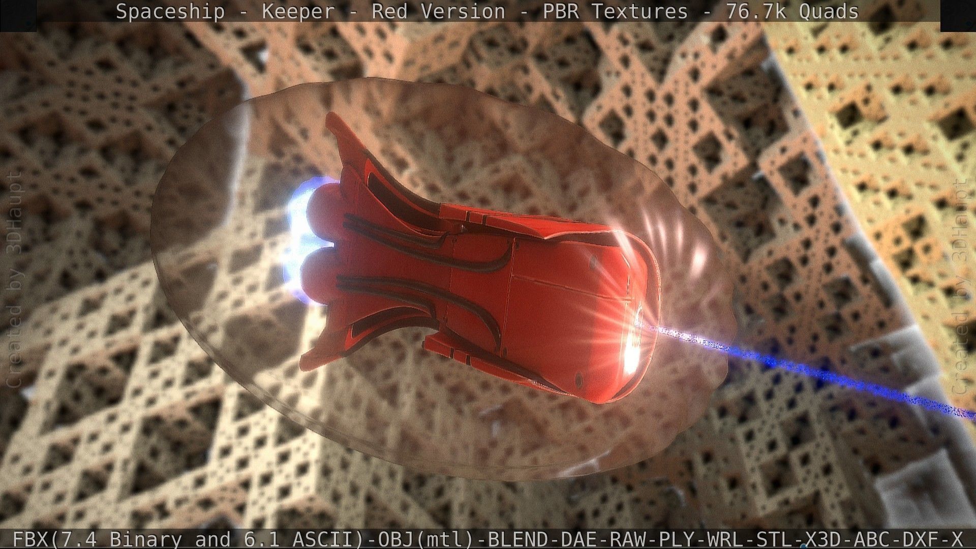 Spaceship - Keeper - Red Version 3D model_108