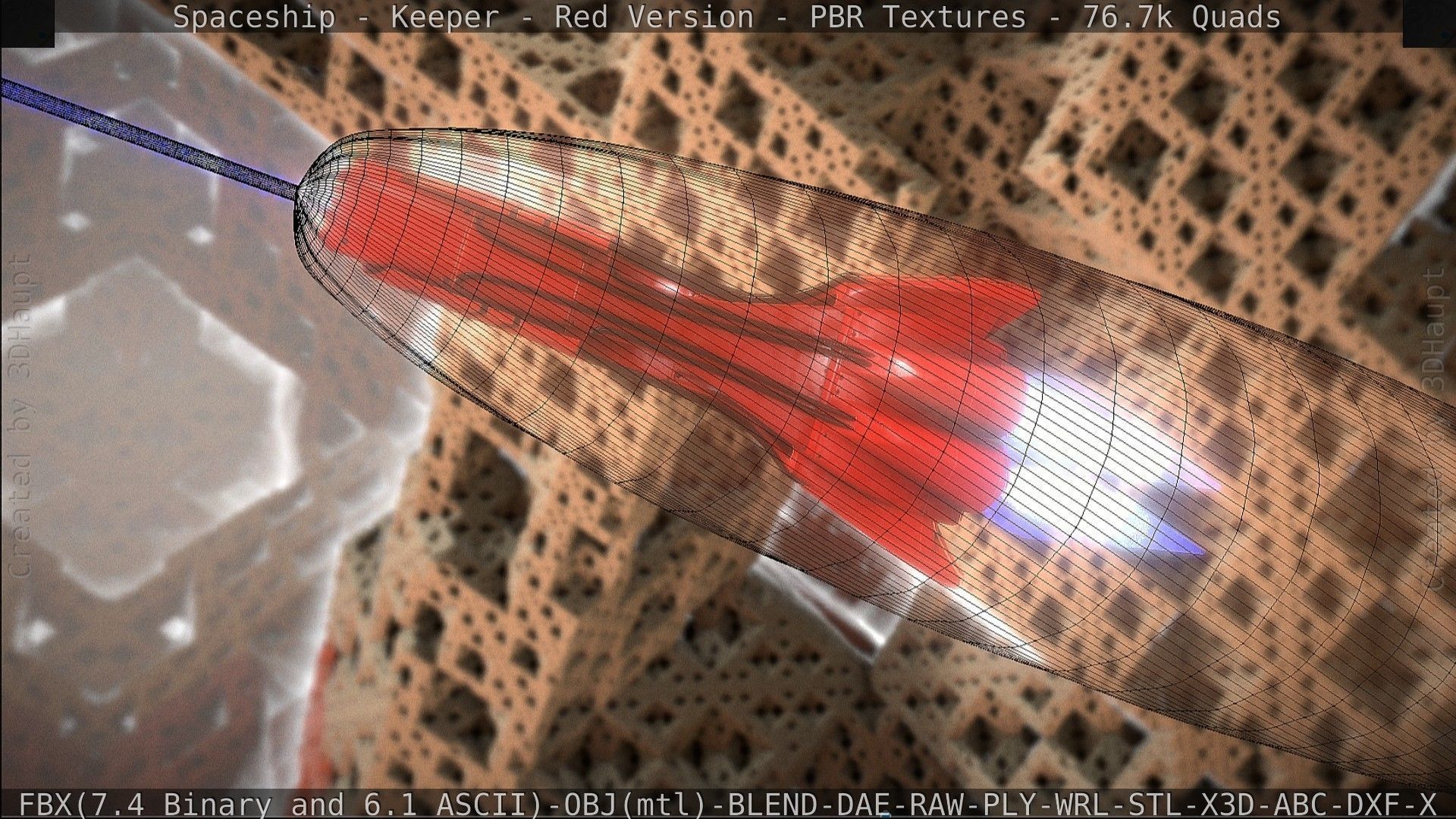 Spaceship - Keeper - Red Version 3D model_155