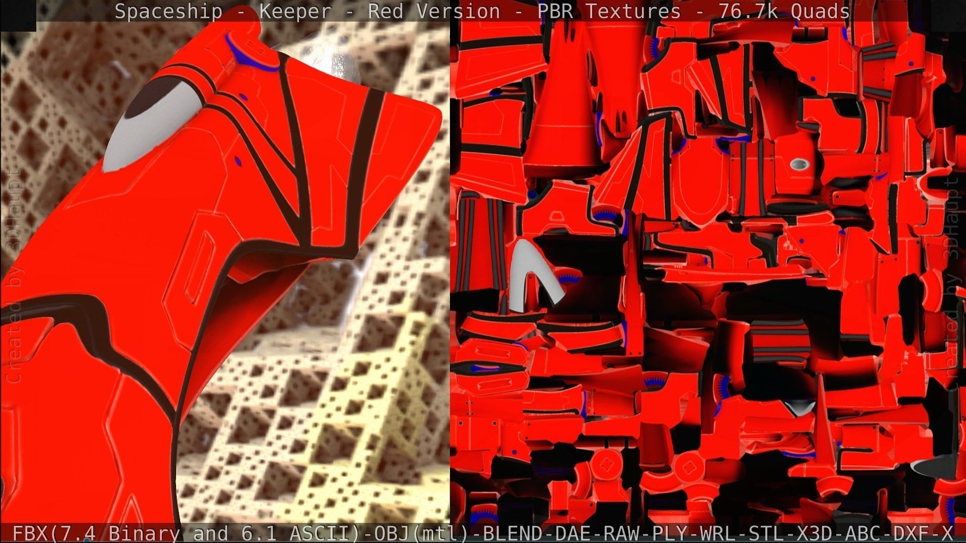 Spaceship - Keeper - Red Version 3D model_270