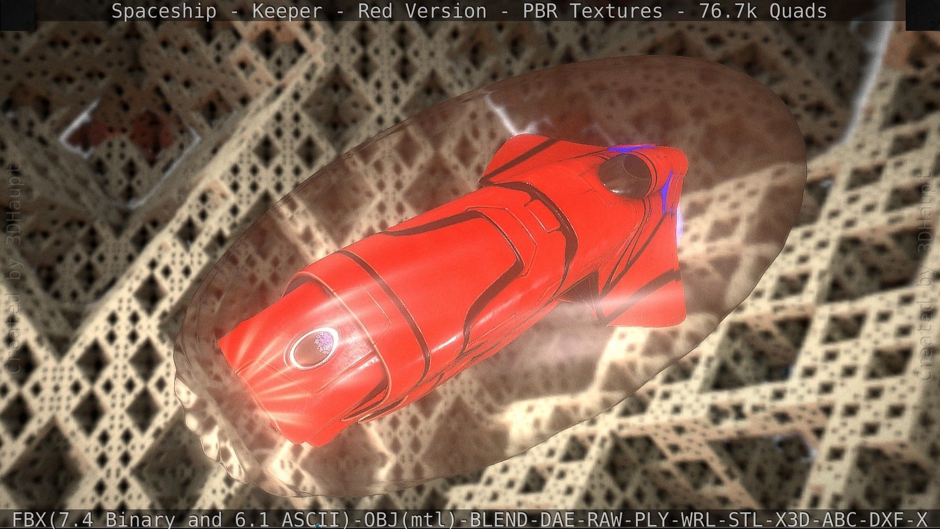 Spaceship - Keeper - Red Version 3D model_68