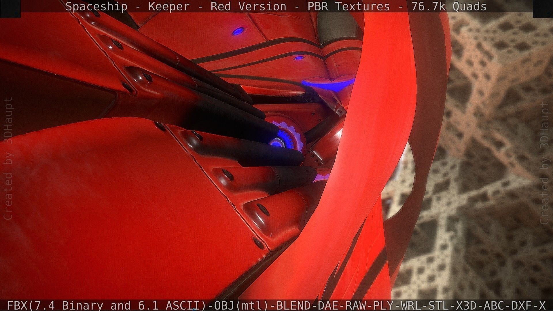 Spaceship - Keeper - Red Version 3D model_97