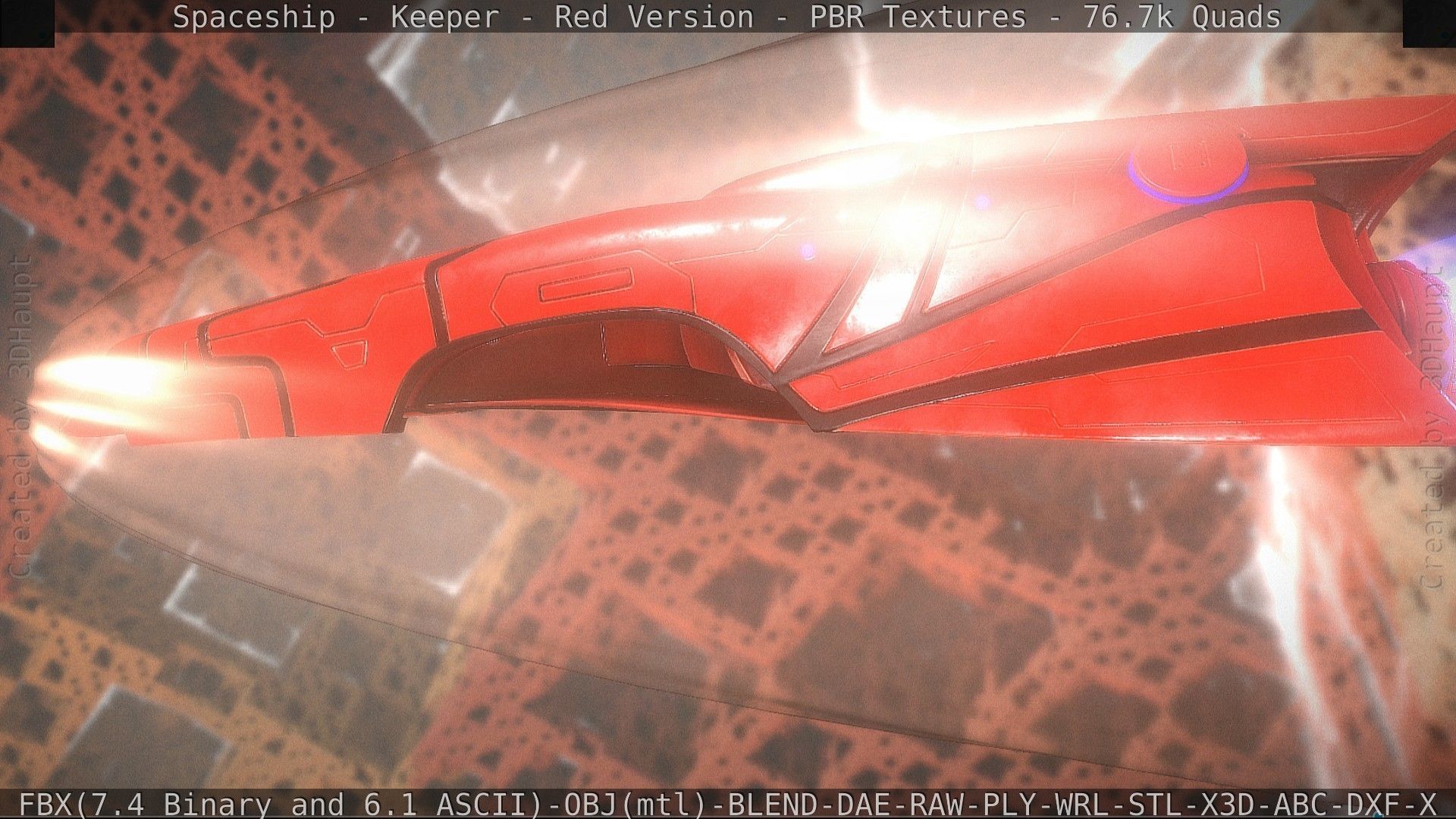 Spaceship - Keeper - Red Version 3D model_26