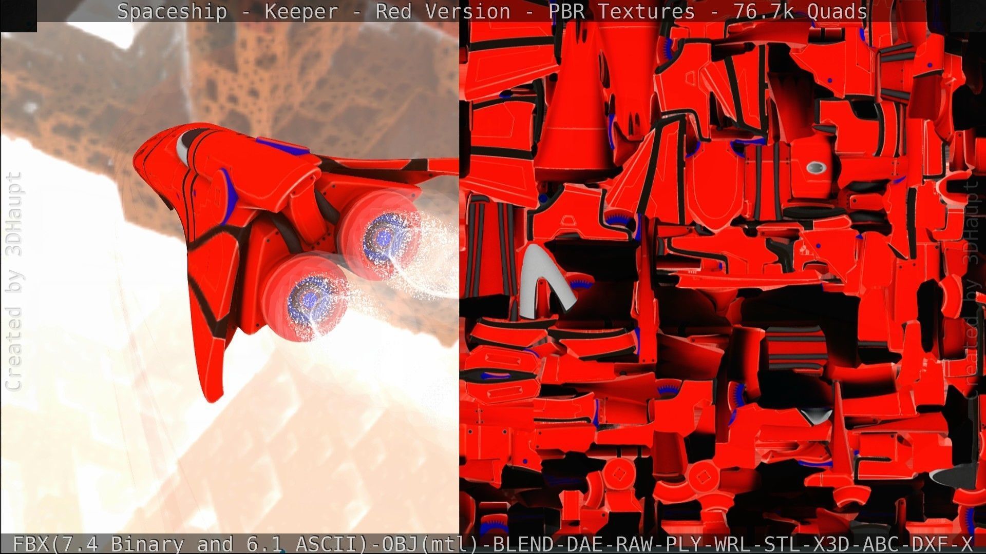 Spaceship - Keeper - Red Version 3D model_274