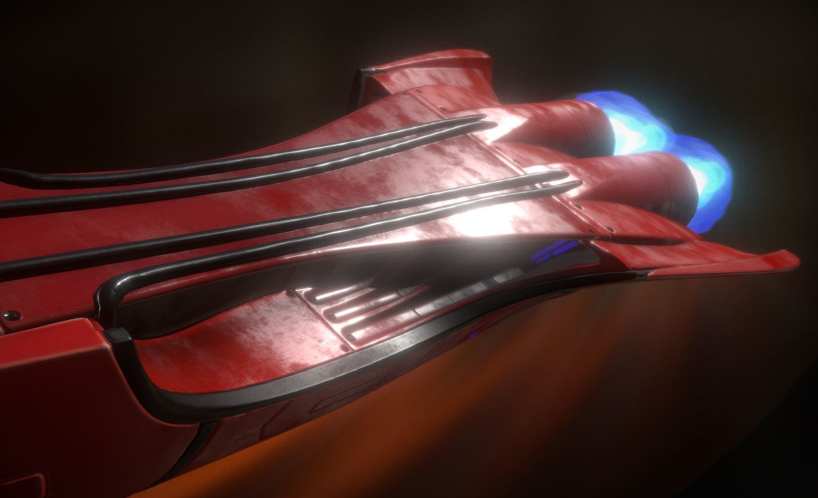 Spaceship - Keeper - Red Version 3D model_9