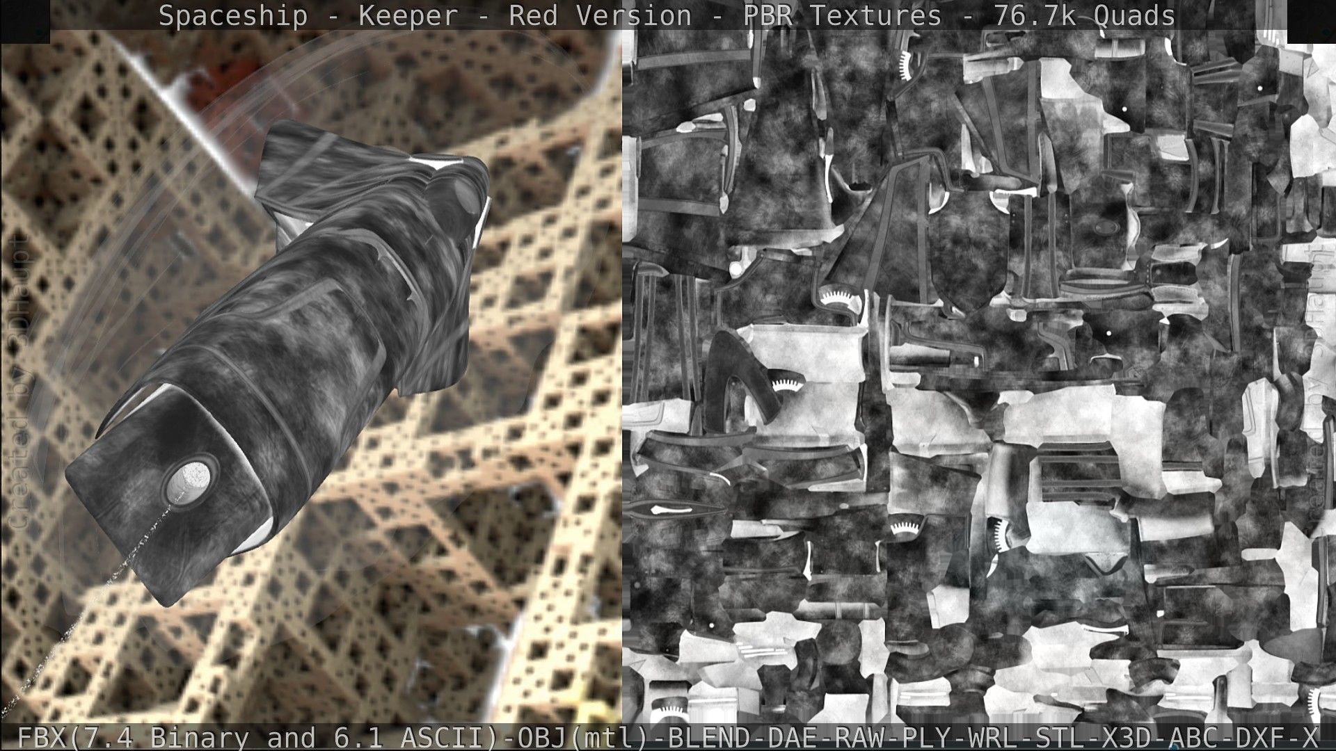 Spaceship - Keeper - Red Version 3D model_231